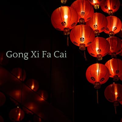 Red Lanterns and Couplets for Chinese New Year