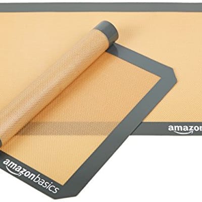 Amazon Basics Silicone, Non-Stick, Food Safe Baking Mat - Pack of 2